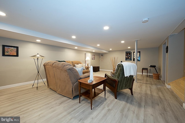 101 Andrea Rd, Cheltenham, PA 19012 - living area with light wood-style floors, recessed lighting, and baseboards