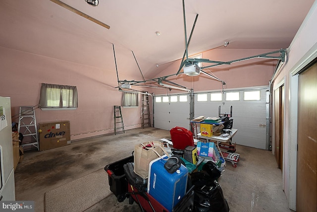 101 Andrea Rd, Cheltenham, PA 19012 - garage featuring a baseboard heating unit and a garage door opener