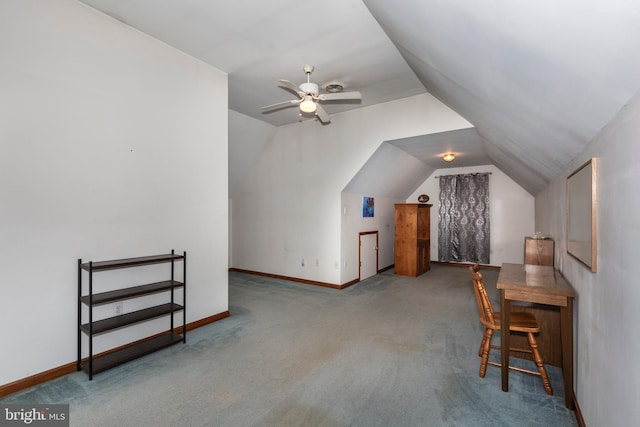 2744 Church Ln, Taneytown, MD 21787 - bonus room with carpet flooring, vaulted ceiling, and ceiling fan