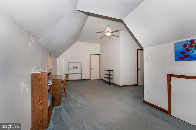 2744 Church Ln, Taneytown, MD 21787 - additional living space featuring a ceiling fan, carpet flooring, and lofted ceiling
