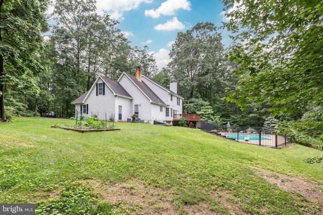 2744 Church Ln, Taneytown, MD 21787 - view of yard with view of scattered trees and a wooden deck