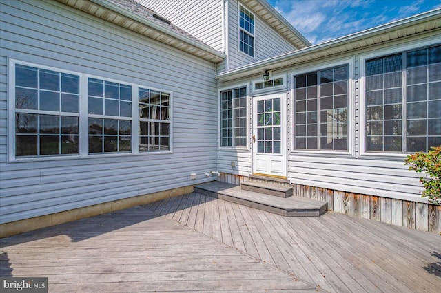 deck featuring entry steps