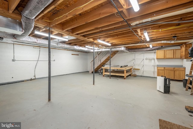 208 Drane Dr, Accident, MD 21520 - unfinished below grade area featuring stairs