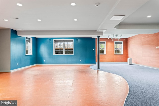 607 Newtown Rd, Berwyn, PA 19312 - below grade area featuring recessed lighting and baseboards