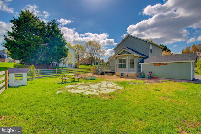 view of yard with fence