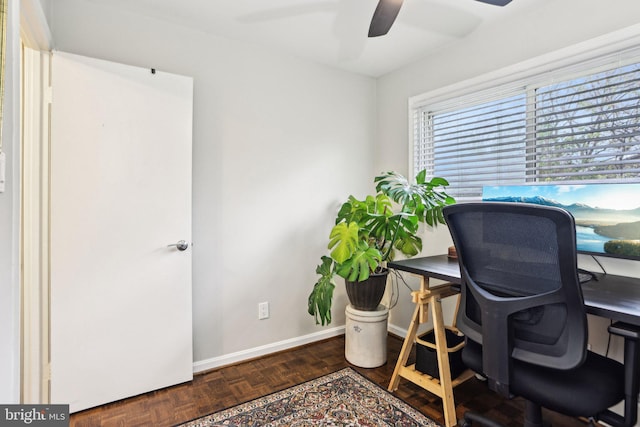 7836 Heritage Dr, Annandale, VA 22003 - office space featuring ceiling fan and baseboards