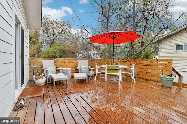 7836 Heritage Dr, Annandale, VA 22003 - wooden terrace featuring outdoor dining area