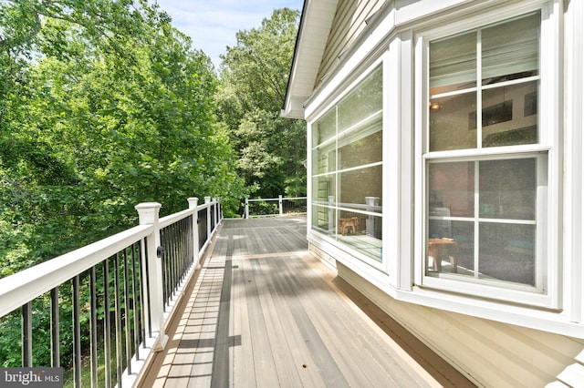 6707 Burch Hill Rd, Brandywine, MD 20613 - wooden terrace featuring view of wooded area