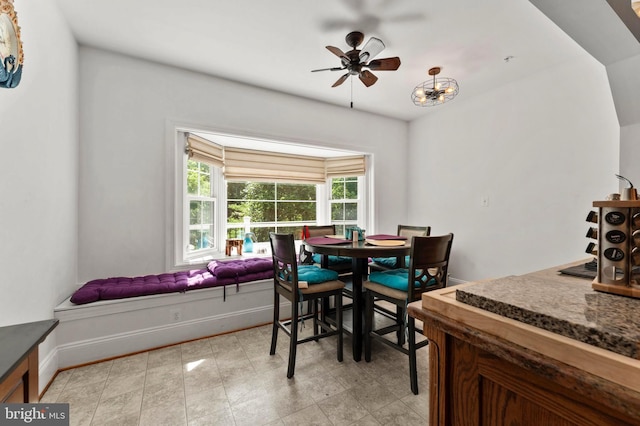 6707 Burch Hill Rd, Brandywine, MD 20613 - dining area with a ceiling fan and baseboards