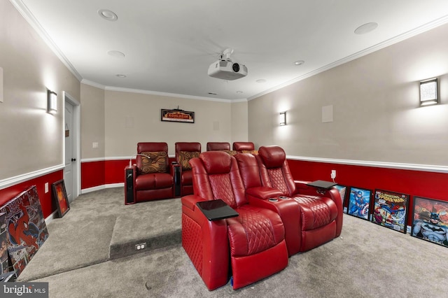 6707 Burch Hill Rd, Brandywine, MD 20613 - cinema room with carpet, ornamental molding, and baseboards