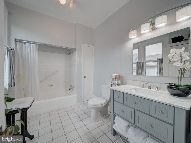 1234 Monroe St NE, Washington, DC 20017 - full bathroom featuring tile patterned floors, vanity, toilet, and shower / bath combination with curtain