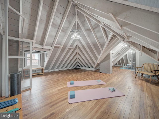 1234 Monroe St NE, Washington, DC 20017 - additional living space with wood-type flooring and vaulted ceiling with beams