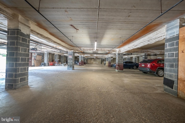 view of parking garage