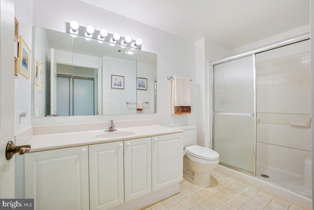 2901 S Leisure World Blvd Unit 133, Silver Spring, MD 20906 - full bath with a stall shower, tile patterned flooring, toilet, and vanity