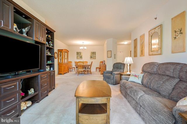 2901 S Leisure World Blvd Unit 133, Silver Spring, MD 20906 - living room featuring light colored carpet and a chandelier