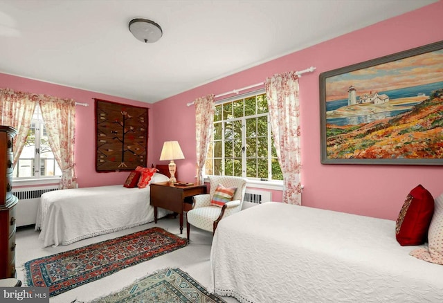 bedroom with radiator