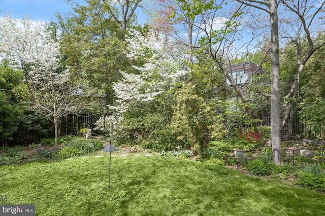 view of yard with fence