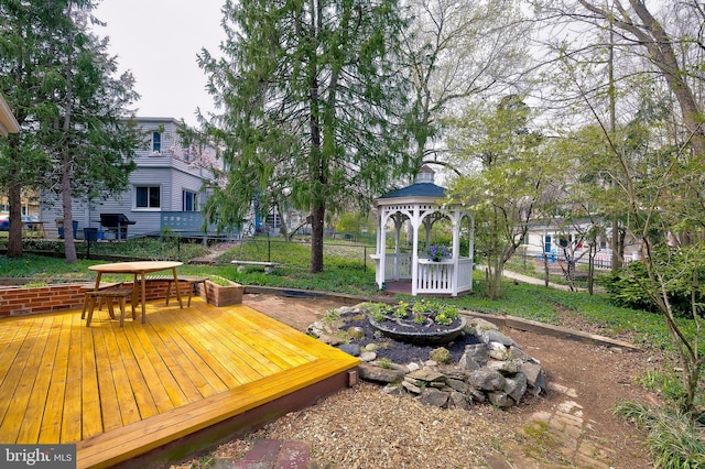 27 Ridge Rd, Greenbelt, MD 20770 - exterior space featuring a gazebo, a wooden deck, and fence