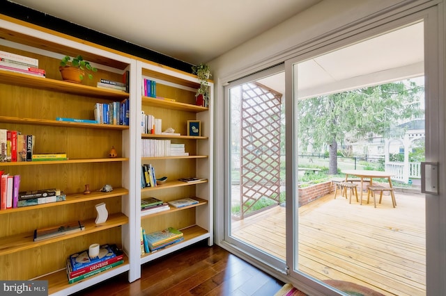 27 Ridge Rd, Greenbelt, MD 20770 - doorway to outside featuring dark wood-type flooring and a wealth of natural light