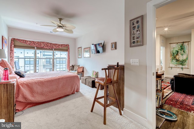 104 Saint Ives Pl Unit 409, Oxon Hill, MD 20745 - bedroom featuring ceiling fan, baseboards, carpet, and visible vents