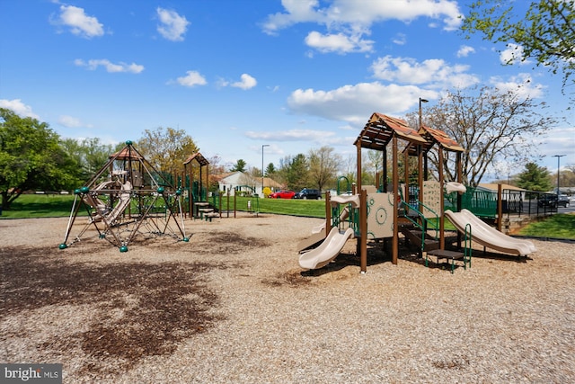 view of community jungle gym