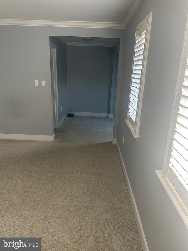 42 Rebecca Ct, Ewing, NJ 08628 - hallway featuring carpet floors, crown molding, and baseboards