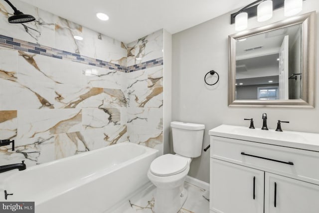 2918 Landover St, Alexandria, VA 22305 - full bath with vanity, bathtub / shower combination, baseboards, toilet, and visible vents