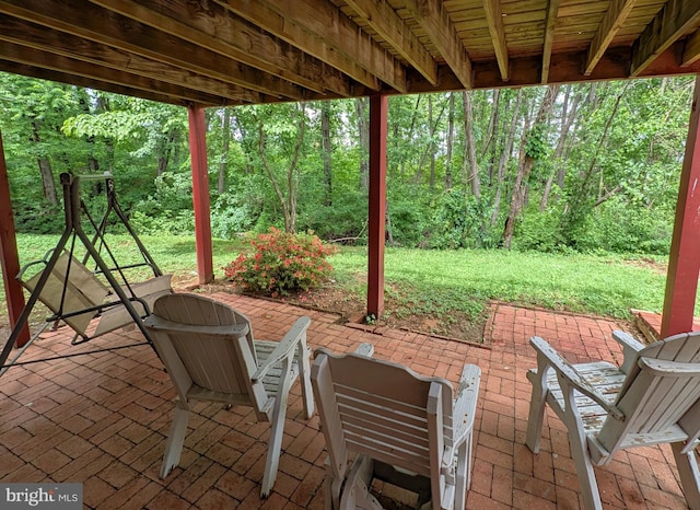 1505 Cedarcrest Ln, Frederick, MD 21702 - view of patio / terrace featuring a wooded view