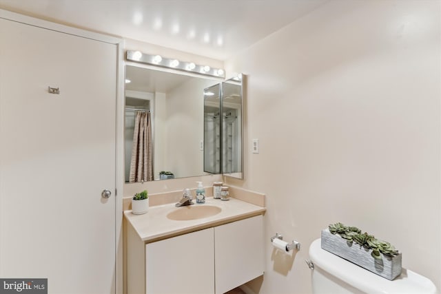 bathroom with toilet and vanity