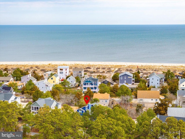 1506 N Bay Shore Dr, Milton, DE 19968 - drone / aerial view featuring a water view, a residential view, and a view of the beach