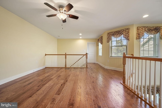 105 Arch St, Milton, DE 19968 - empty room with recessed lighting, baseboards, a ceiling fan, and hardwood / wood-style flooring