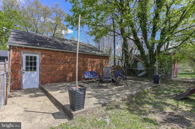 view of patio featuring a fenced backyard