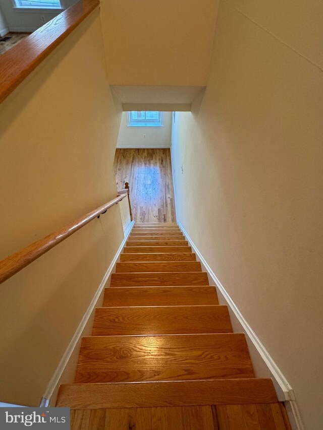 1637 Fleet St, Baltimore, MD 21231 - stairs with wood finished floors and baseboards