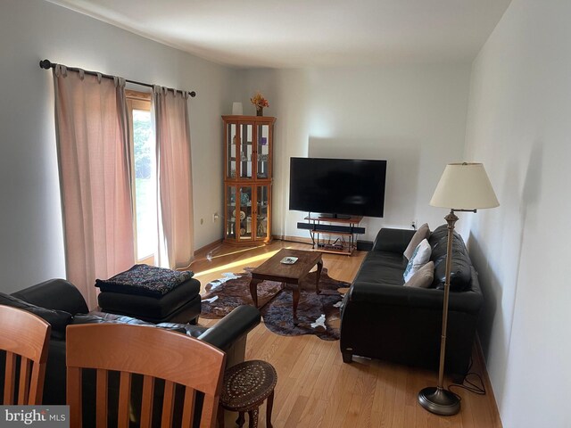 24 Elm Dr, Hightstown, NJ 08520 - living area with wood finished floors and baseboards