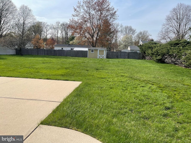 24 Elm Dr, Hightstown, NJ 08520 - view of yard with an outbuilding, a fenced backyard, and a storage unit