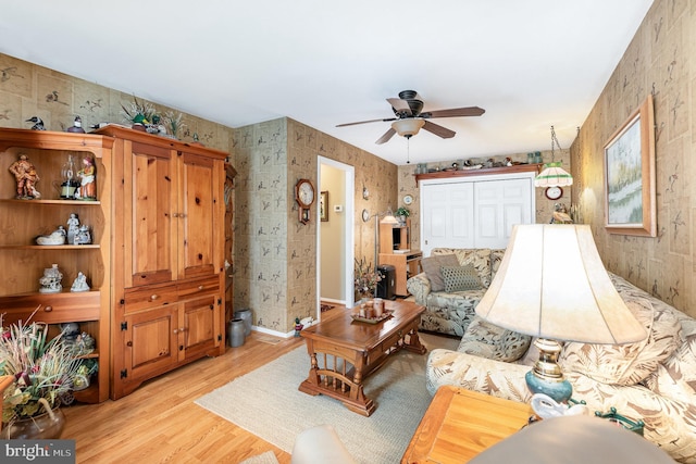 6 Dewberry Way, Bel Air, MD 21014 - living room featuring light wood-style flooring and ceiling fan