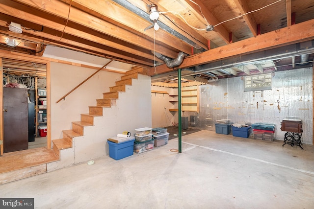 6 Dewberry Way, Bel Air, MD 21014 - unfinished below grade area with stairway