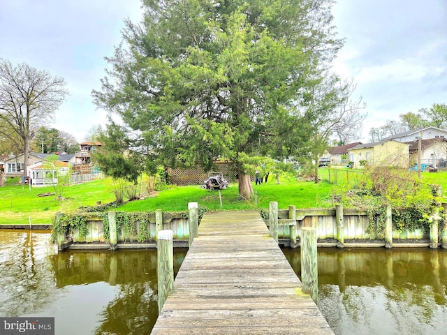 40 Dogwood Dr, Baltimore, MD 21220 - dock area with a yard, a water view, and a residential view