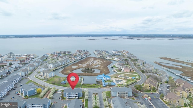 201 S Heron Dr Unit 1G, Harbour Club, Ocean City, MD 21842 - bird's eye view featuring a residential view and a water view