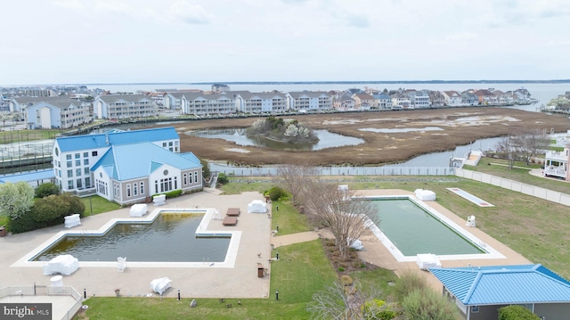 201 S Heron Dr Unit 1G, Harbour Club, Ocean City, MD 21842 - birds eye view of property with a water view and a residential view