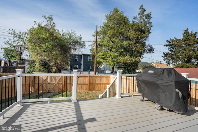 2116 R St NE, Washington, DC 20002 - wooden deck with area for grilling and a fenced backyard