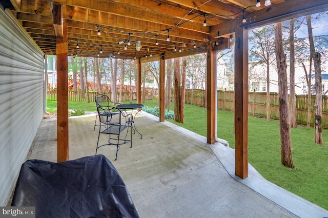 view of patio with fence