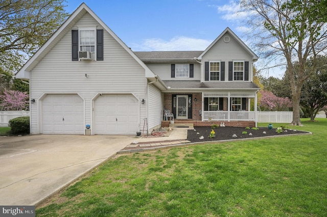 113 Fieldbrook, Magnolia, DE 19962 - traditional home featuring a porch, an attached garage, concrete driveway, roof with shingles, and brick siding