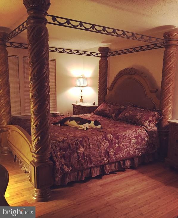 1108 Lilly Ln, Jackson, NJ 08527 - bedroom with wood finished floors, ornate columns, and a textured ceiling
