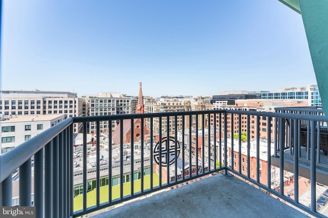 balcony featuring a city view