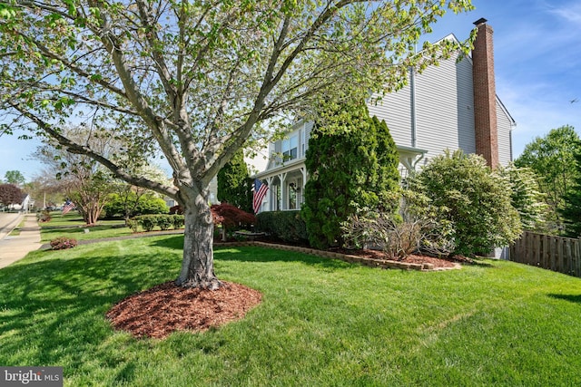 view of yard with fence