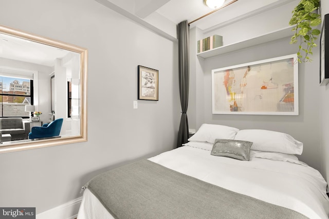 bedroom with baseboards