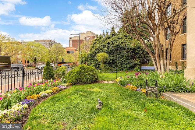 view of yard featuring fence
