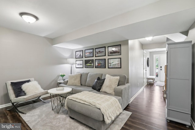 71 Clemens Ln, Turnersville, NJ 08012 - living room with dark wood-style flooring and baseboards