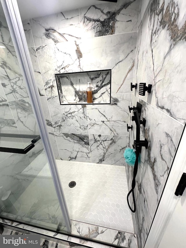 14427 Seneca Rd, Germantown, MD 20874 - full bath featuring a marble finish shower